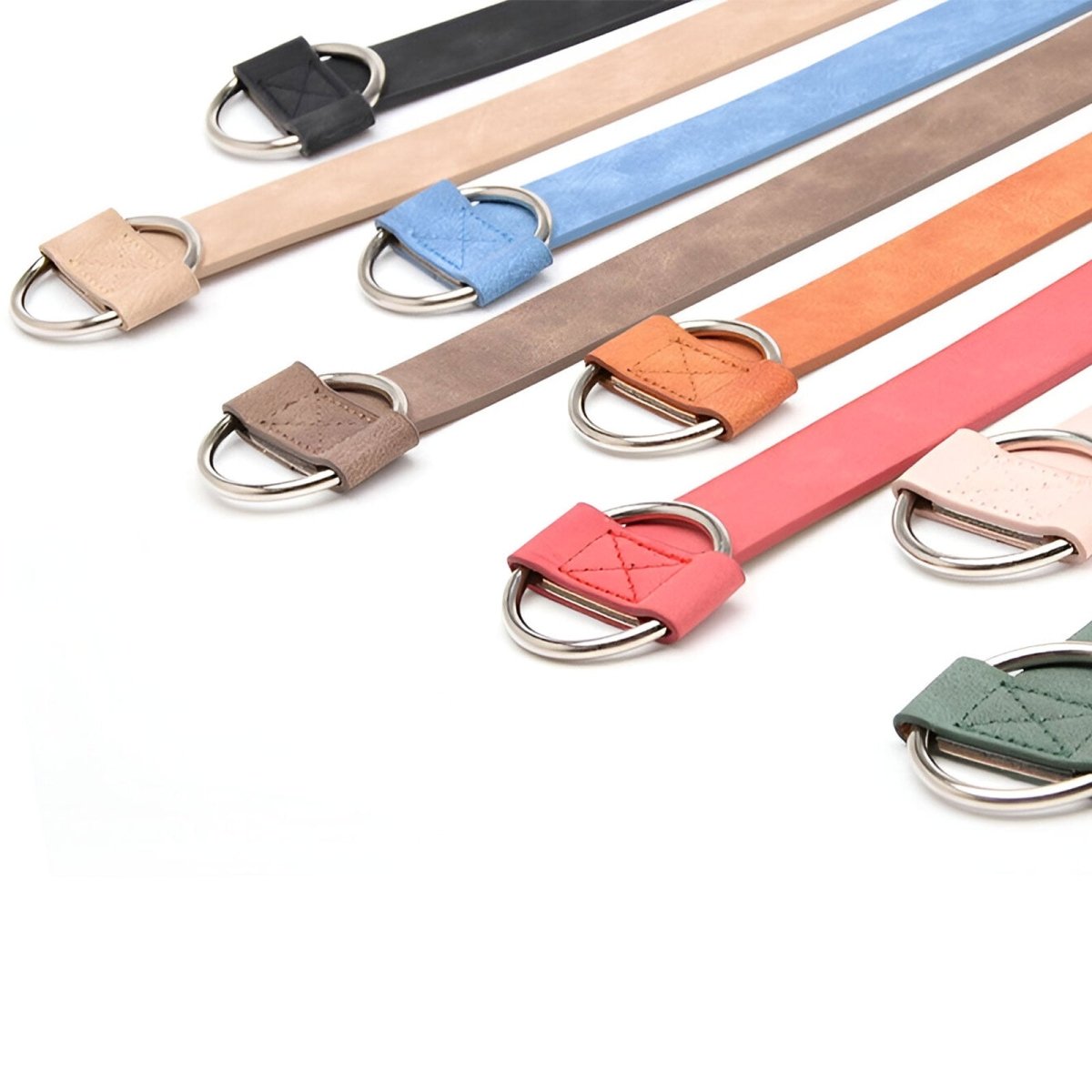 Belt Leather Lisse Buckle Golden For Women Model Morgana by Zictor