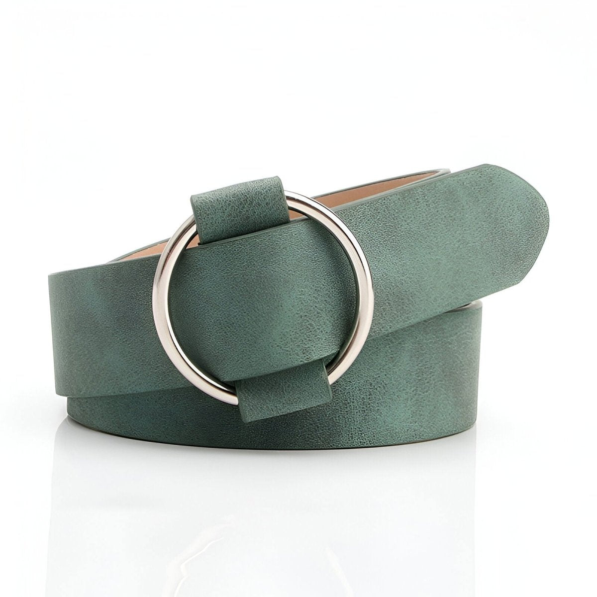 Belt trendy to buckle ronde for women, model Camerina - Zictor