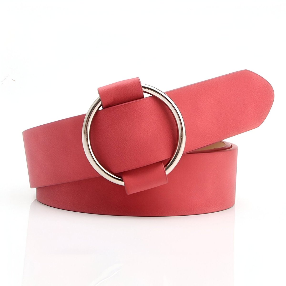 Belt trendy to buckle ronde for women, model Camerina - Zictor
