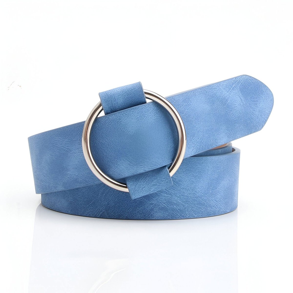 Belt trendy to buckle ronde for women, model Camerina - Zictor