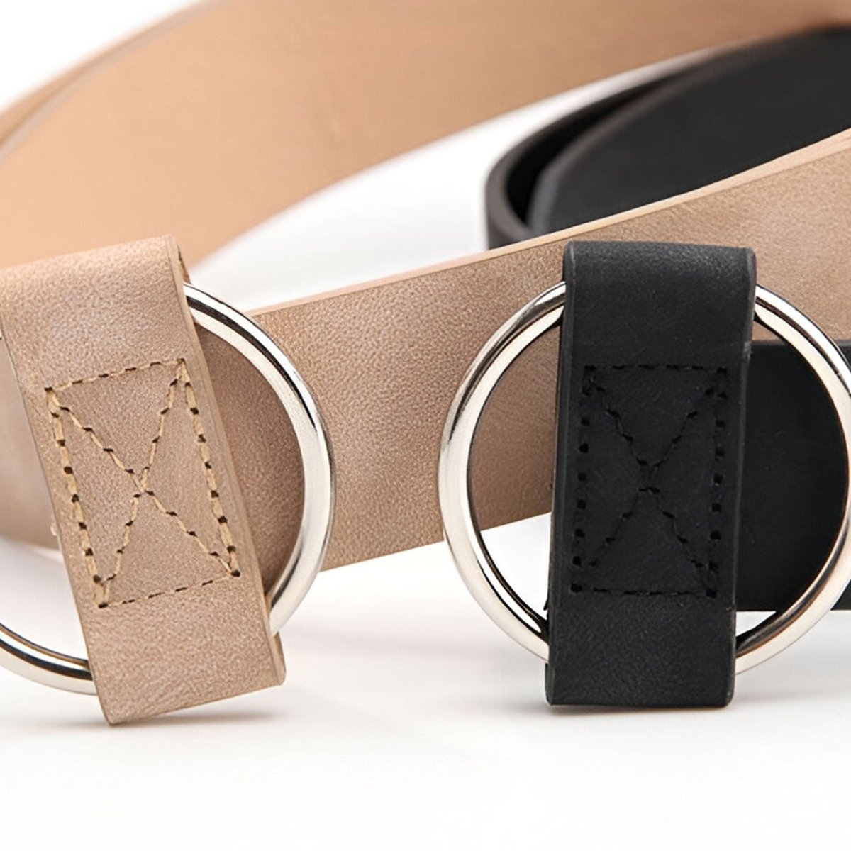 Belt Leather Lisse Buckle Golden For Women Model Morgana by Zictor