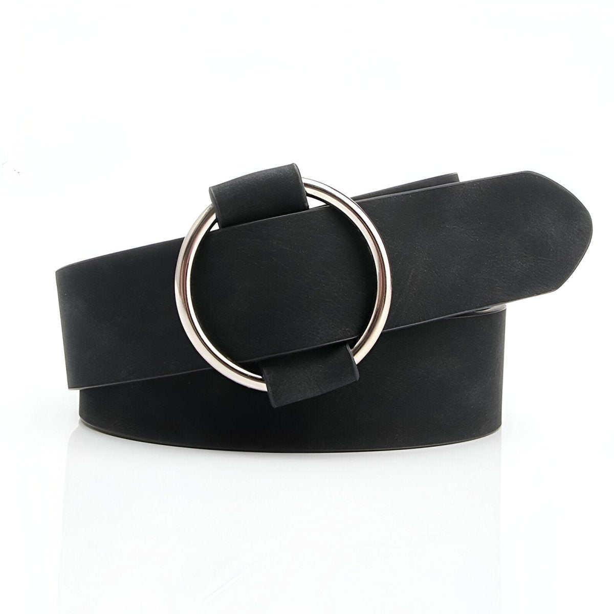 Belt trendy to buckle ronde for women, model Camerina - Zictor