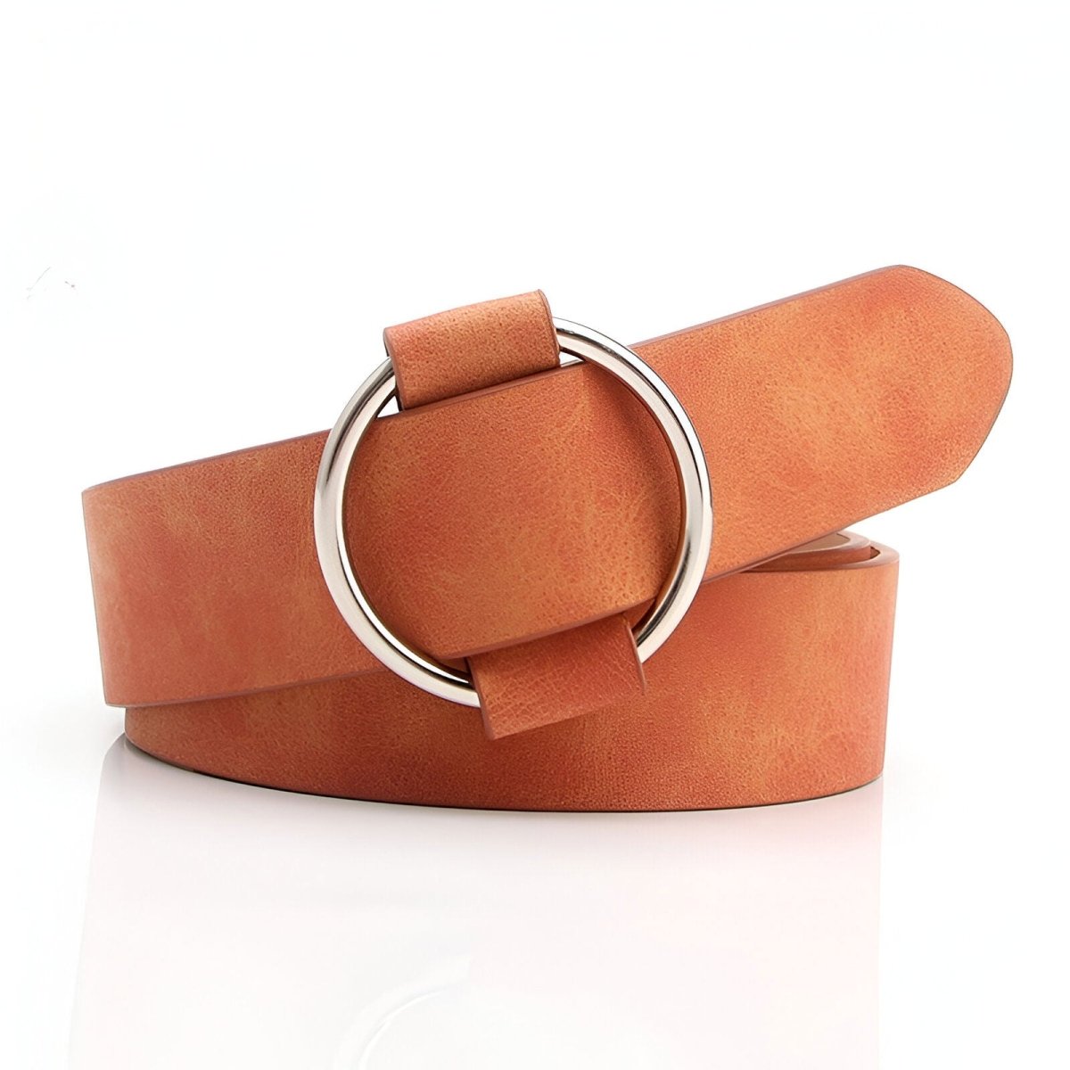 Belt trendy to buckle ronde for women, model Camerina - Zictor