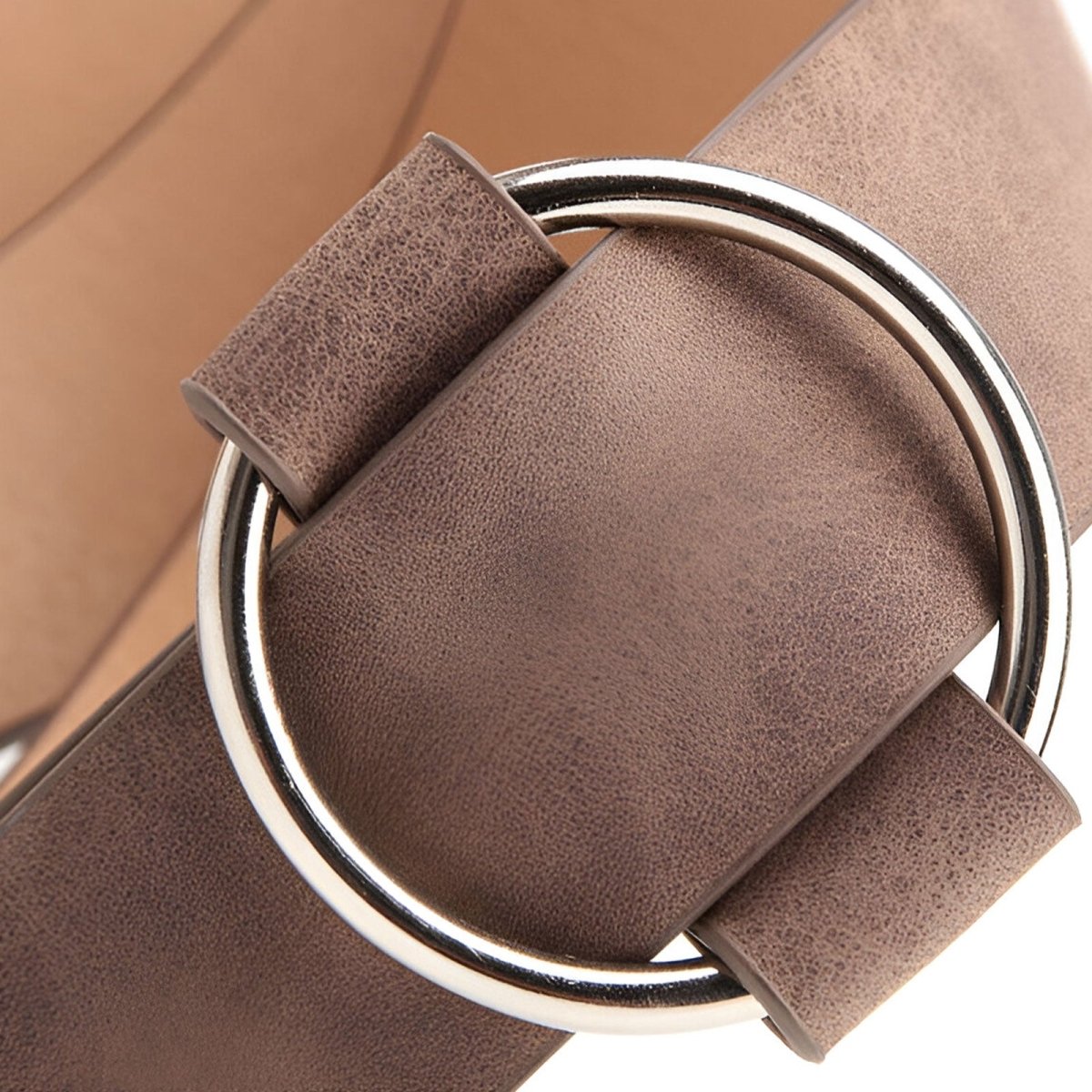 Belt Leather Lisse Buckle Golden For Women Model Morgana by Zictor