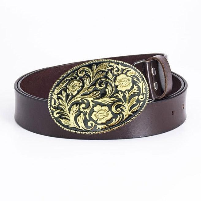 Belt Western in leather for men, model Edenu - Zictor