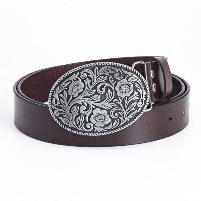 Belt Western in leather for men, model Edenu - Zictor