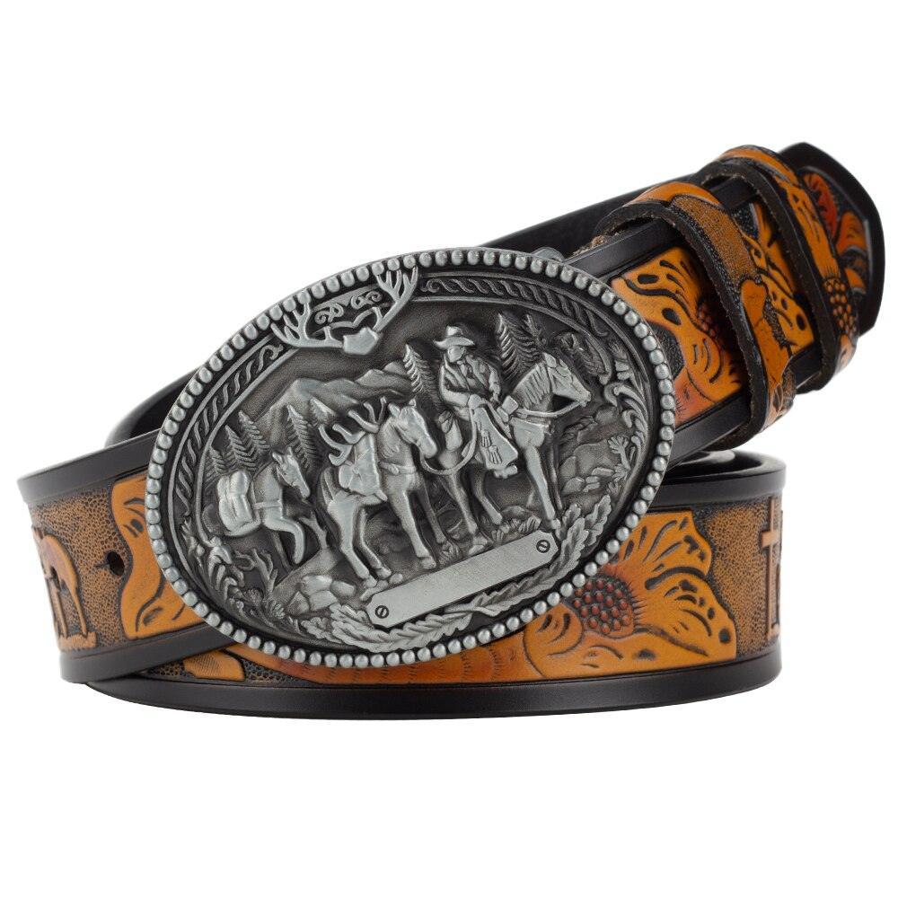 Belt Western in leather for men, model Quincy - Zictor
