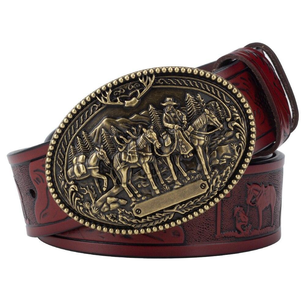 Belt Western in leather for men, model Quincy - Zictor