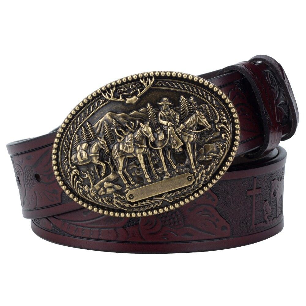 Belt Western in leather for men, model Quincy - Zictor