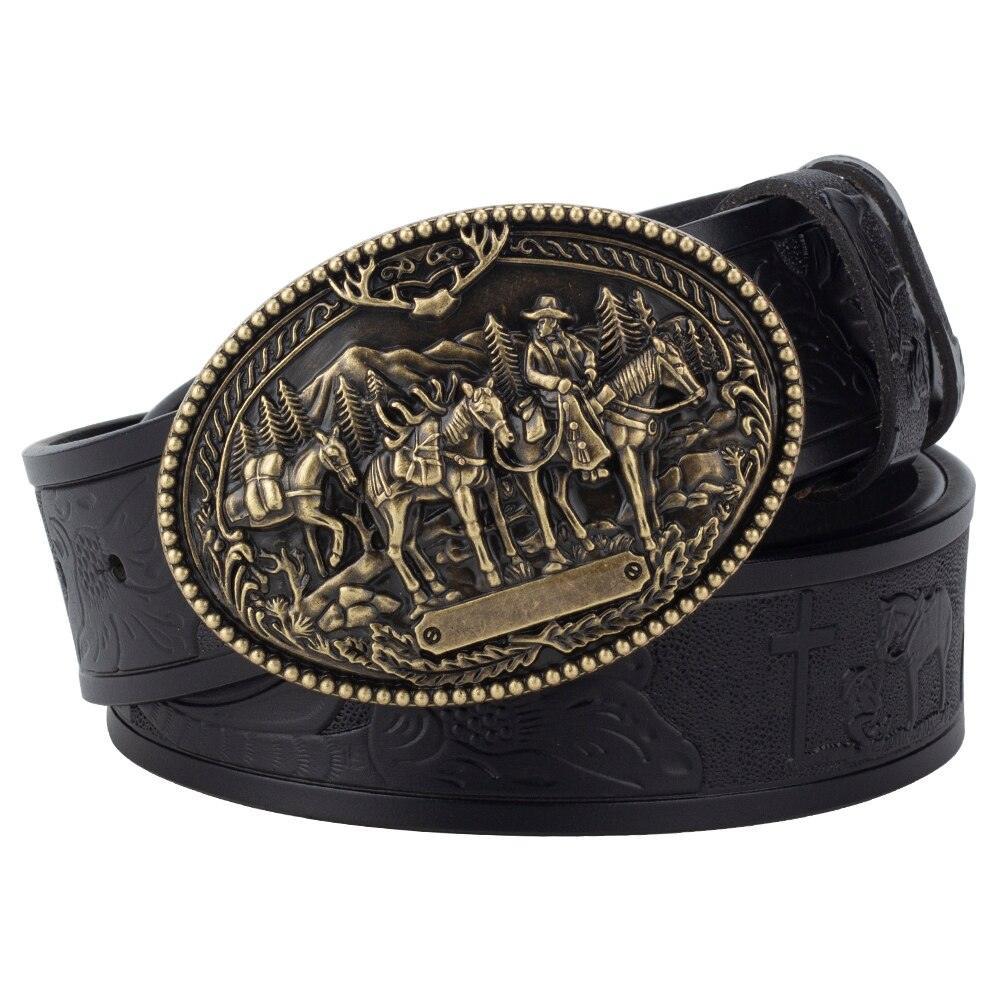 Belt Western in leather for men, model Quincy - Zictor