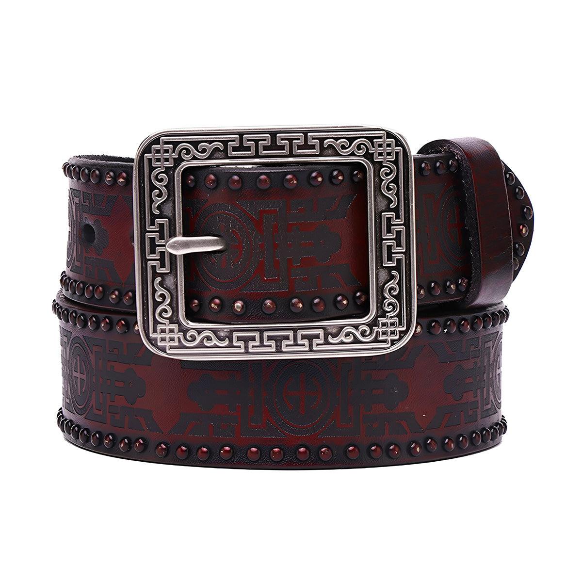 Belt Western in leather, men ou women, model HuxSimranyany - Zictor