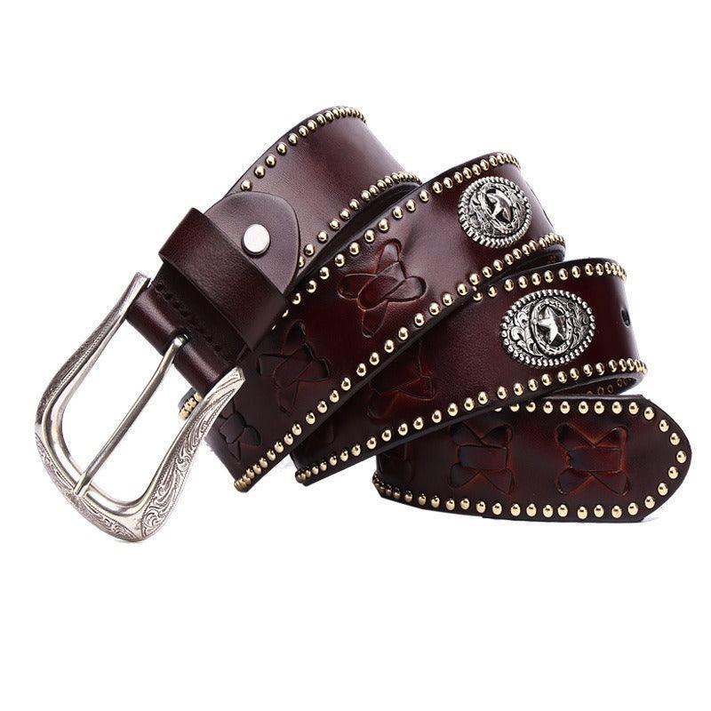 Belt Western in leather, model Chidi - Zictor