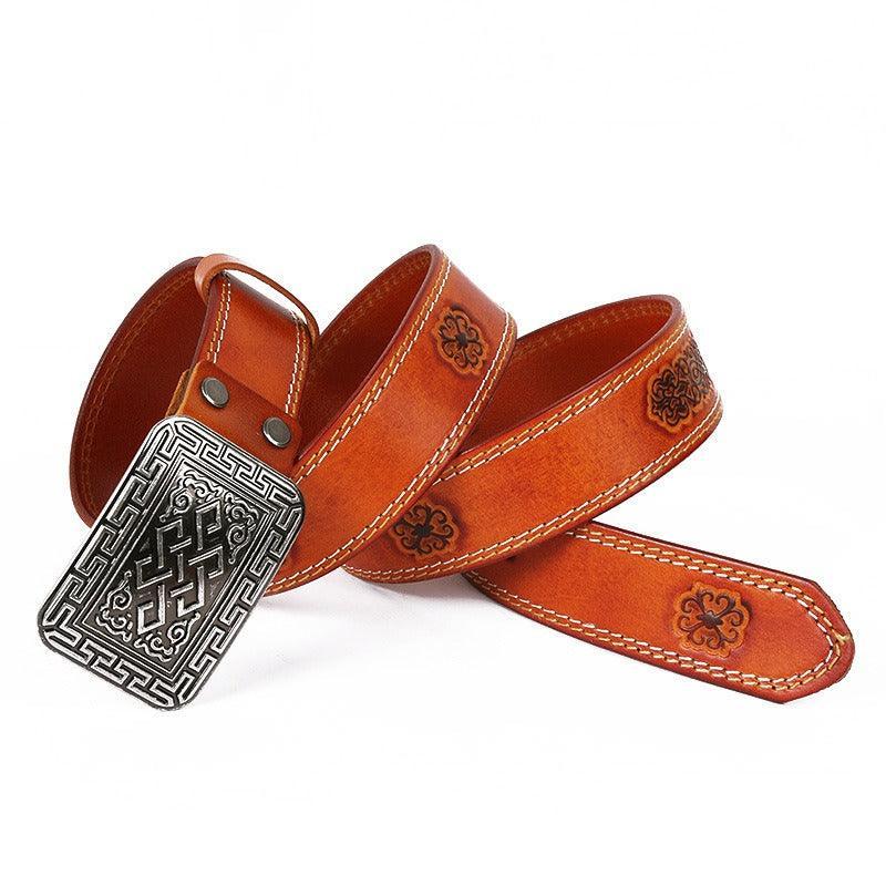 Belt Western in leather, model Chineye - Zictor