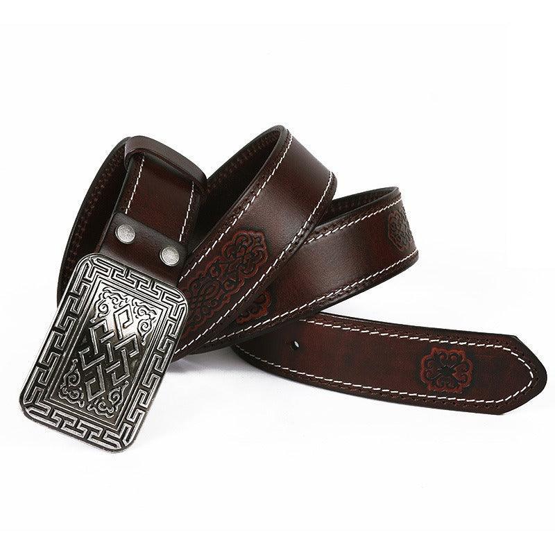 Belt Western in leather, model Chineye - Zictor