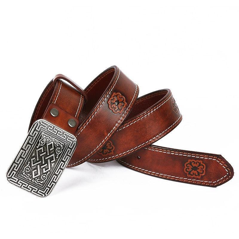Belt Western in leather, model Chineye - Zictor