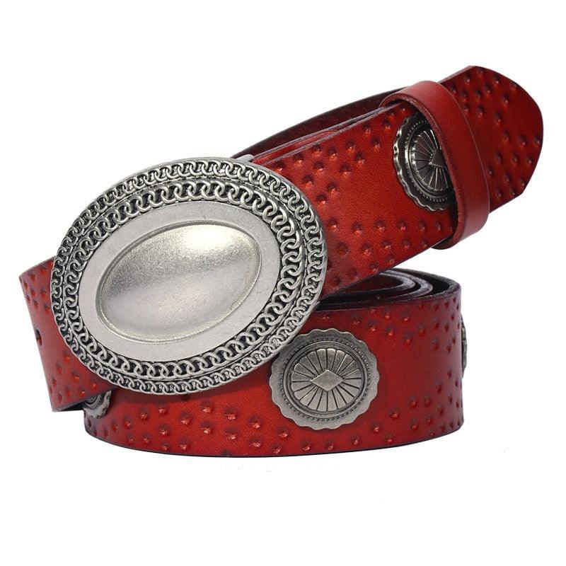 Belt Western in leather, model Cosmo - Zictor