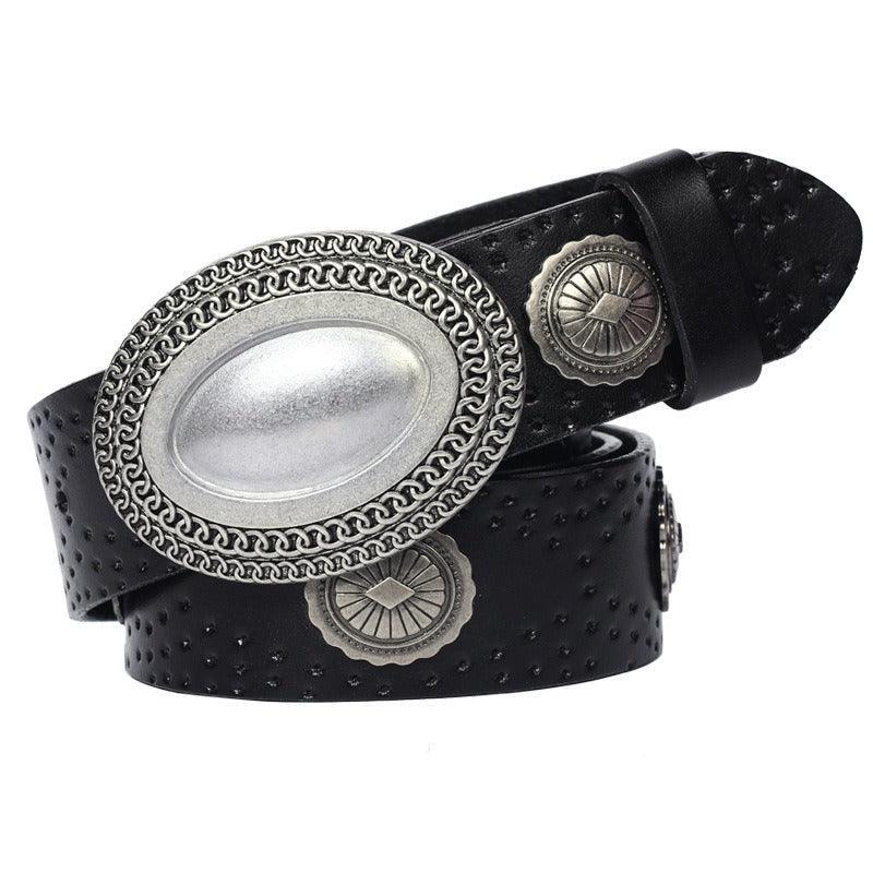 Belt Western in leather, model Cosmo - Zictor