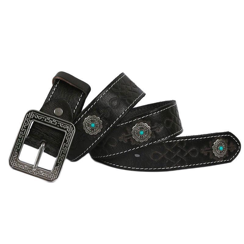Belt Western in leather, model Henley - Zictor