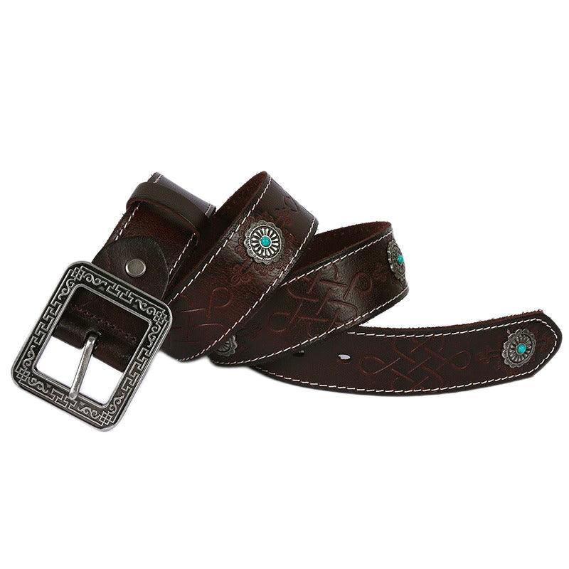 Belt Western in leather, model Henley - Zictor