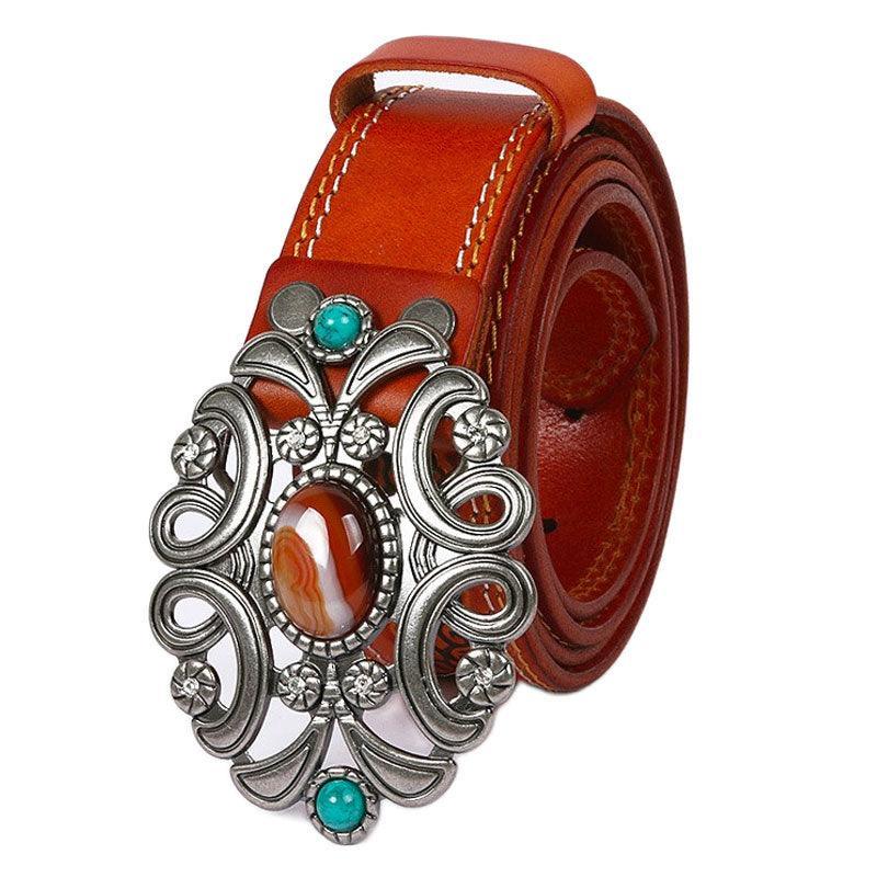 Belt Western in leather, model Kendrixyan - Zictor