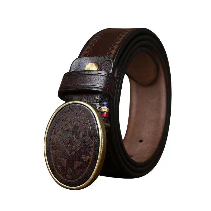 Belt western in leather, model Shane - Zictor