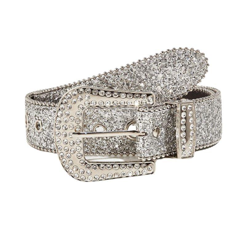 Belt Western Pailletée with Buckle Strass, model BRivChenkland - Zictor