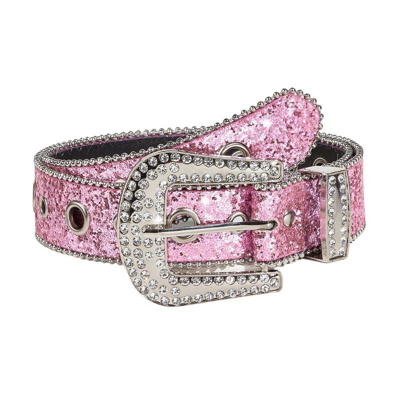 Belt Western Pailletée with Buckle Strass, model BRivChenkland - Zictor