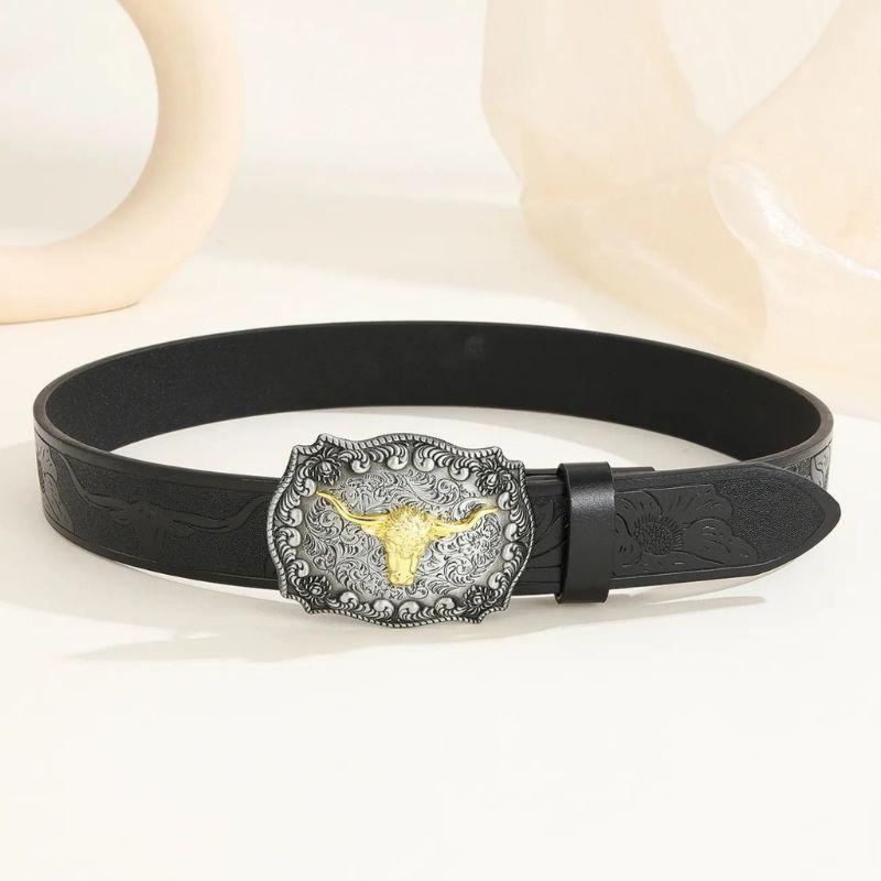 Belt With Buckle Taureau For Men Model Blue by Zictor