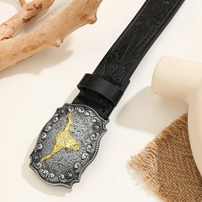 Belt With Buckle Taureau For Men Model Blue by Zictor