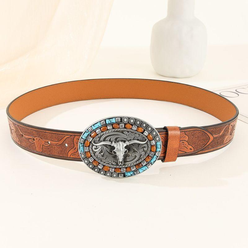 Belt With Buckle Taureau For Men Model Aidan by Zictor