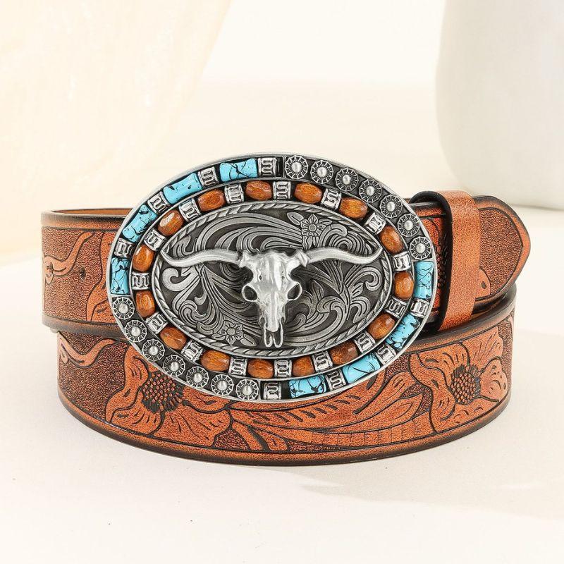 Belt With Buckle Taureau For Men Model Aidan by Zictor