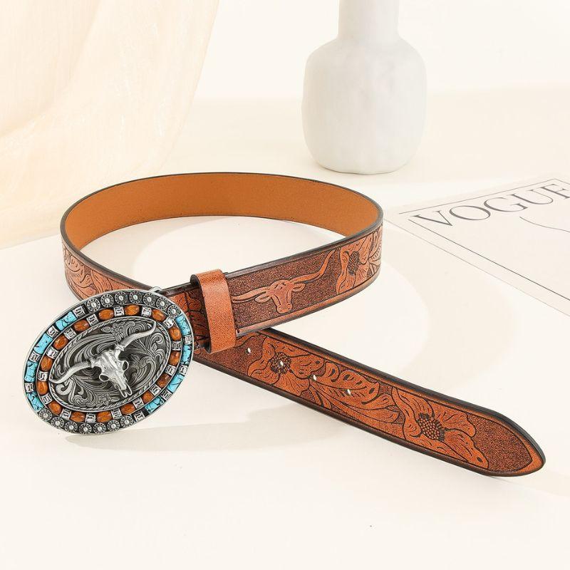 Belt With Buckle Taureau For Men Model Aidan by Zictor