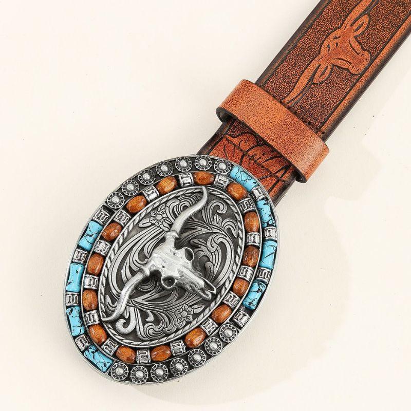 Belt With Buckle Taureau For Men Model Aidan by Zictor