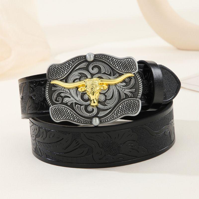 Belt With Buckle Taureau For Men Model Rishi by Zictor