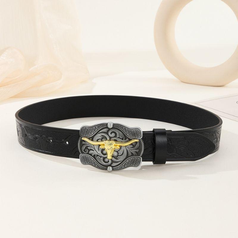 Belt With Buckle Taureau For Men Model Rishi by Zictor