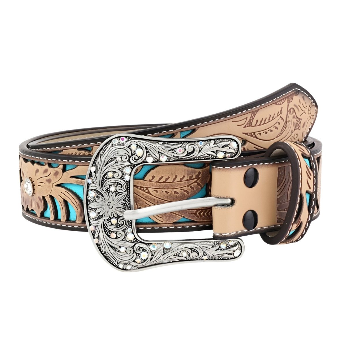 Belt Western with buckle to strass, model Chan - Zictor