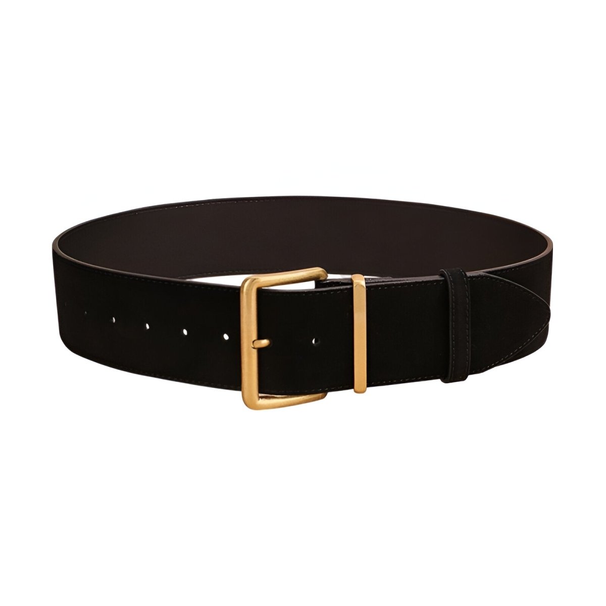 Belt wide in leather véritable suédé, to buckle wide golden, model Dorothée - Zictor
