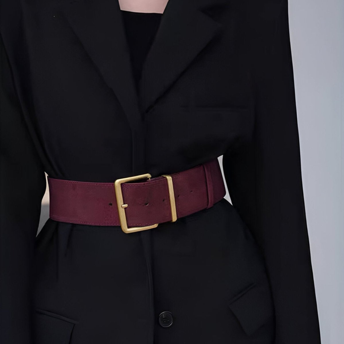 Belt In Leather Veritable Suede TO Buckle Golden Model Ray by Zictor