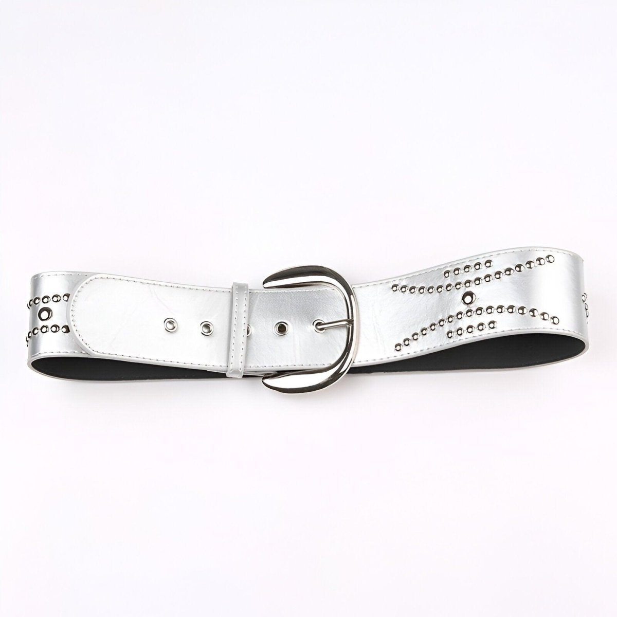 Belt Silver TO Rivets Model Shaan by Zictor