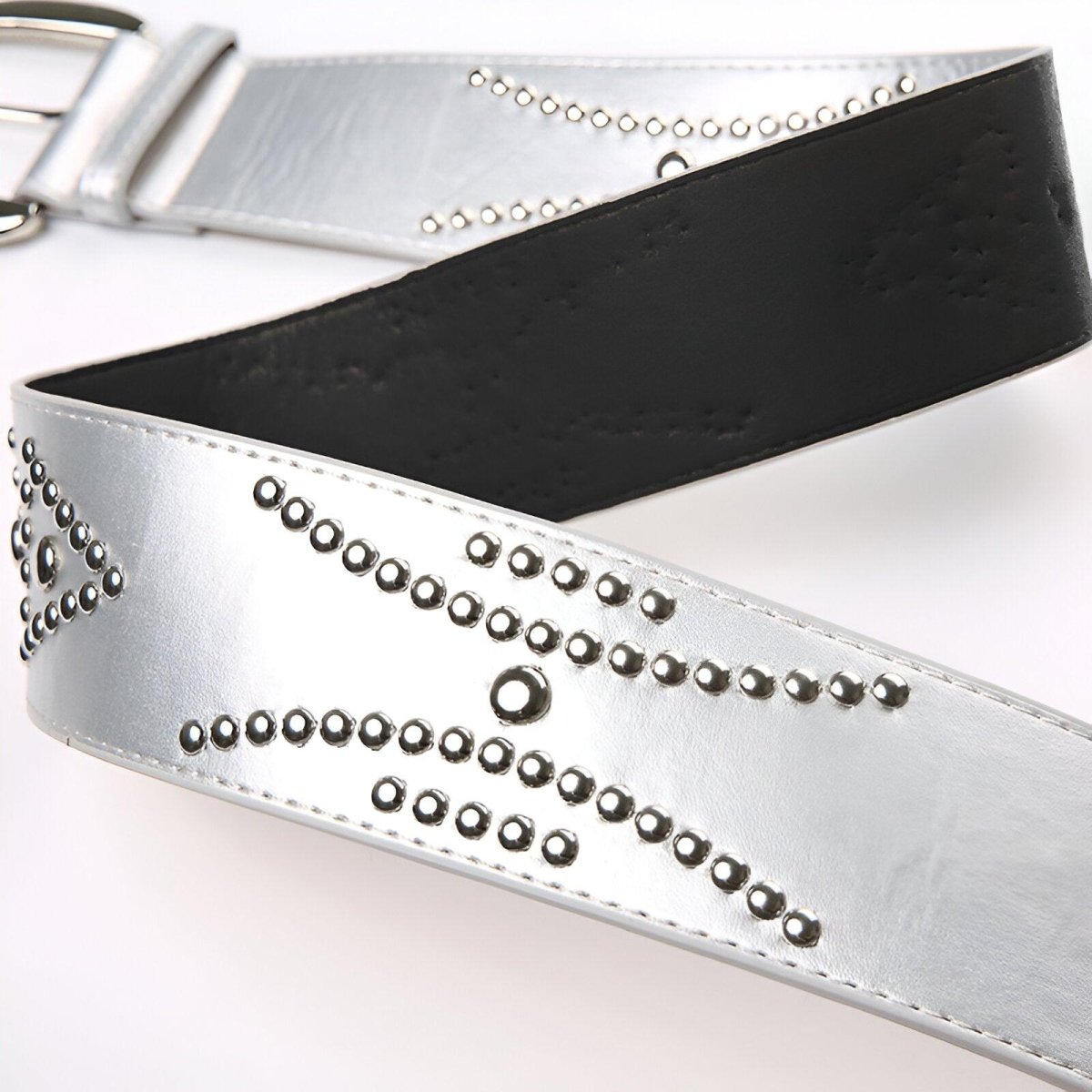 Belt Silver TO Rivets Model Shaan by Zictor