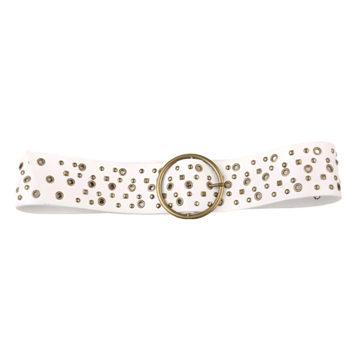 Belt wide to œillets and rivets, for women, model Ayden - Zictor