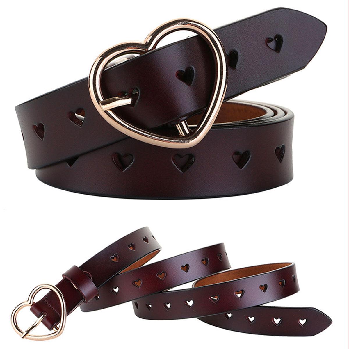 Belt Buckle Coeur In Leather Ajouree For Women Model Rory by Zictor