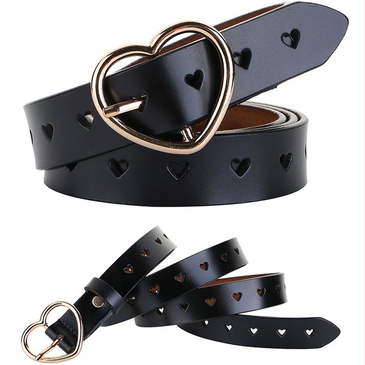 Belt Buckle Coeur In Leather Ajouree For Women Model Rory by Zictor