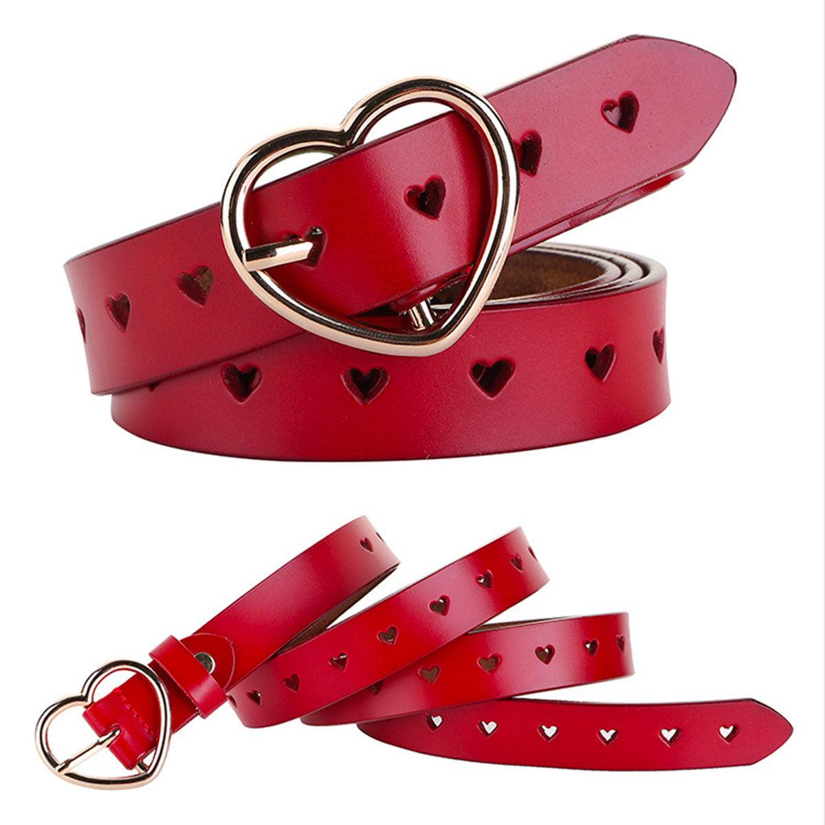 Belt Buckle Coeur In Leather Ajouree For Women Model Rory by Zictor