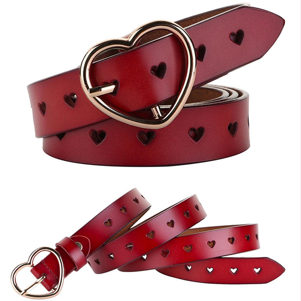 Belt Buckle Coeur In Leather Ajouree For Women Model Rory by Zictor