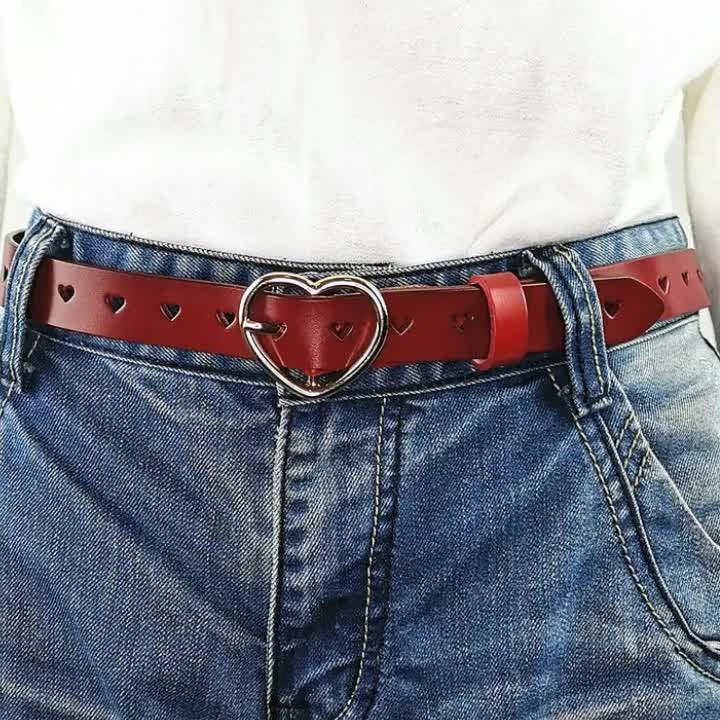 Belt Buckle Coeur In Leather Ajouree For Women Model Rory by Zictor
