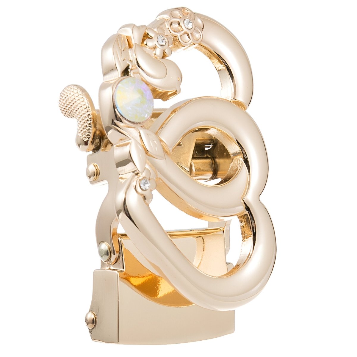 Buckle Of Belt Automatic TO Strass Motif Coeurs And Oiseau Model Seven by Zictor