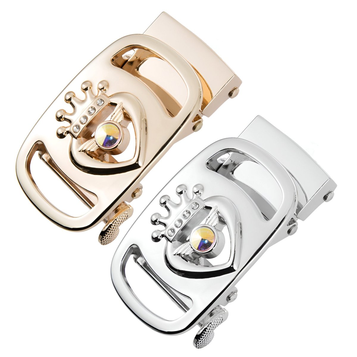 Buckle Of Belt Automatic TO Strass Motif Couronne Model Ade by Zictor