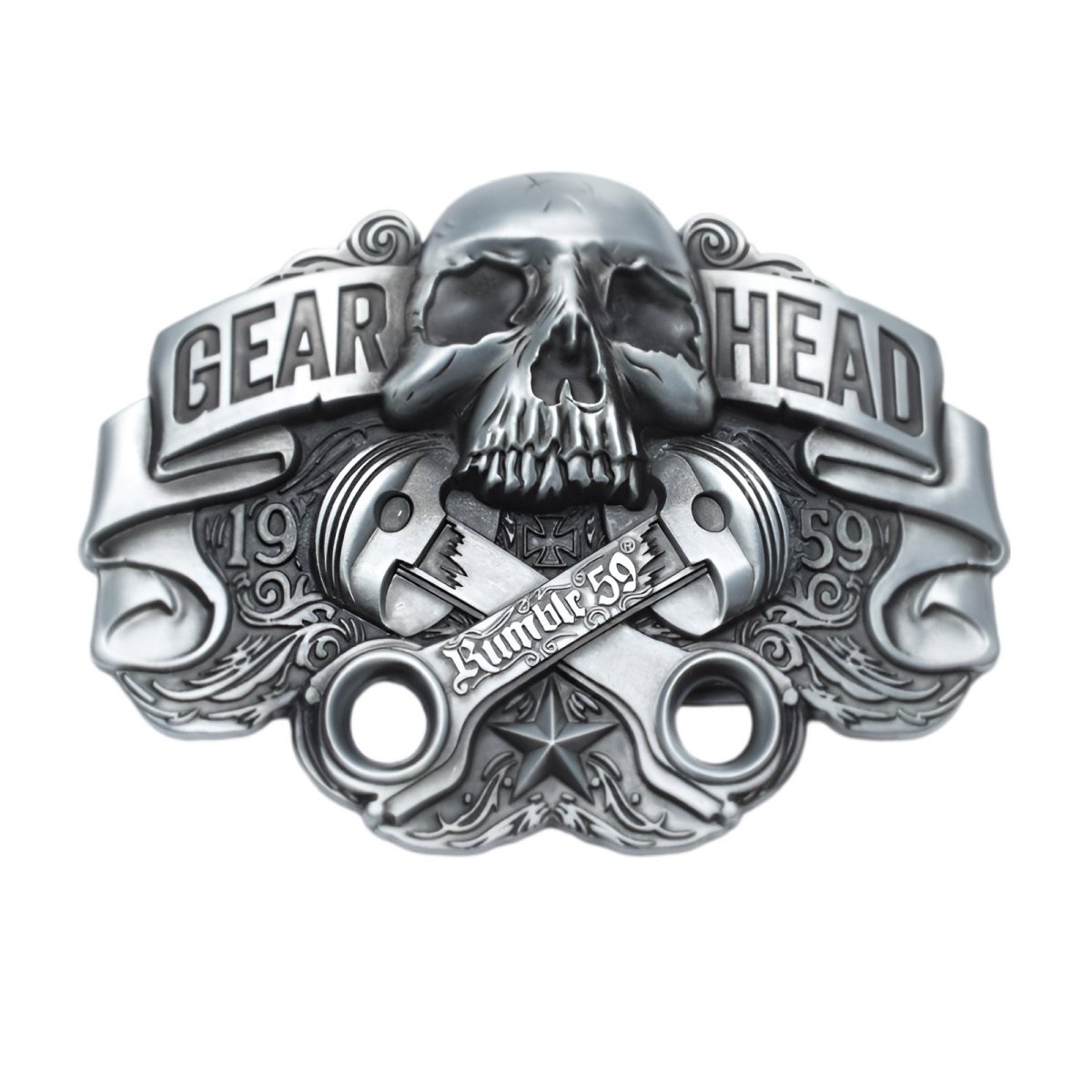 Buckle of belt Moto, "Gear Head" mécanique, model Colby - Zictor
