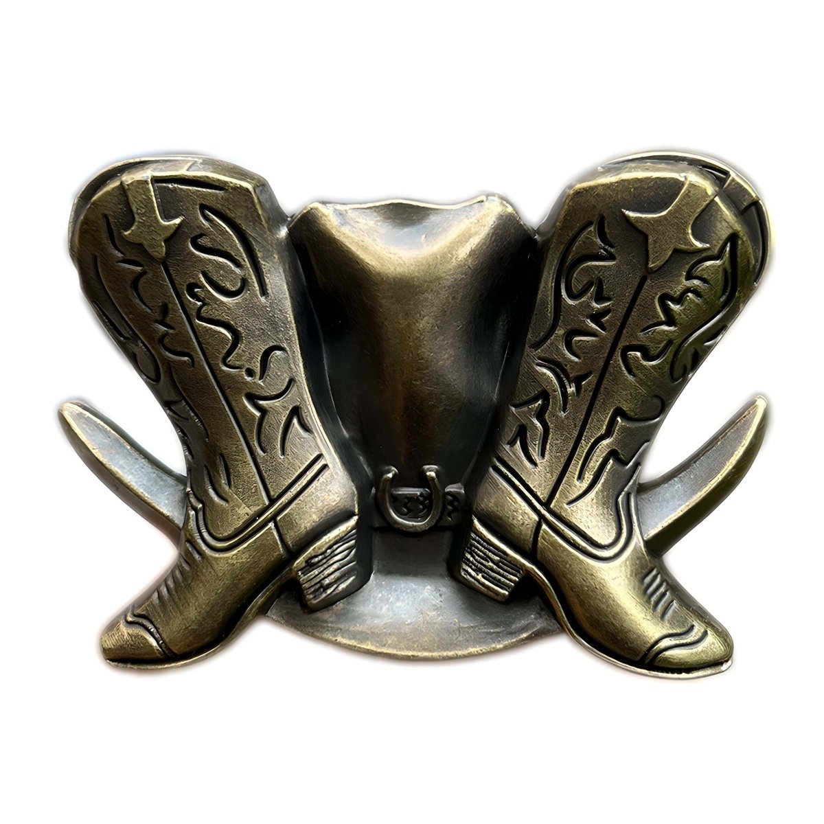 Buckle of belt Western, chapeau and bottes, model Matis - Zictor